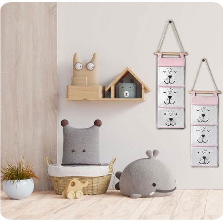 Nukido rippuv mänguasjade organiseerija - roosa