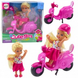 Mini nukukomplekt Doll Scooter Kiiver Roosa