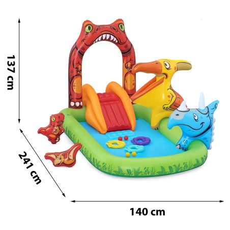 Jurassic täispuhutav mänguväljak lastebassein 241 x 140 x 137 cm Bestway 53160