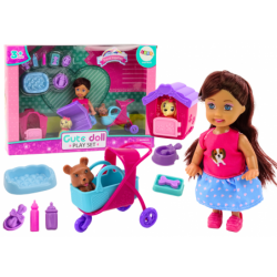 Nukk koos koera ja aksessuaaridega 16 osa