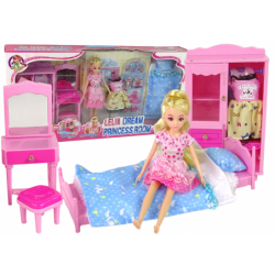 Nukk + Mööblikomplekt - Voodi, riidekapp,...