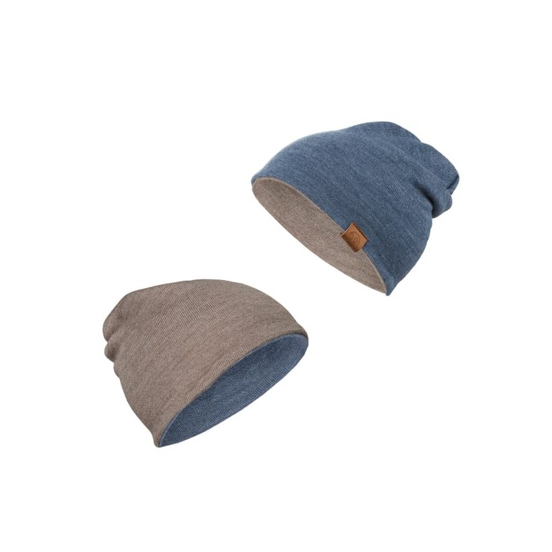 Meriino kahepoolne müts, sinine/pruun