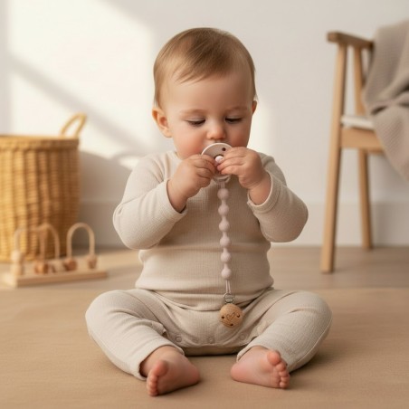 Silikoon lutikett, pastell roosa