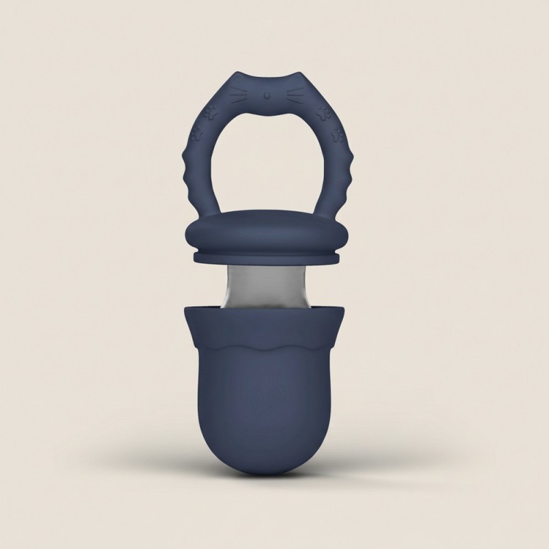 2 in 1 beebi silikoonist puuviljalutt, tumesinine