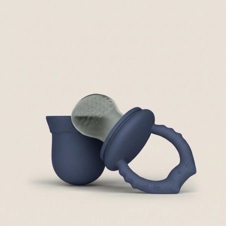 2 in 1 beebi silikoonist puuviljalutt, tumesinine