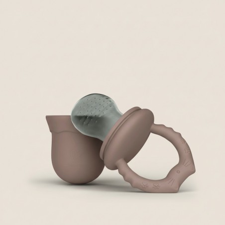 2 in 1 beebi silikoonist puuviljalutt, pastell roosa