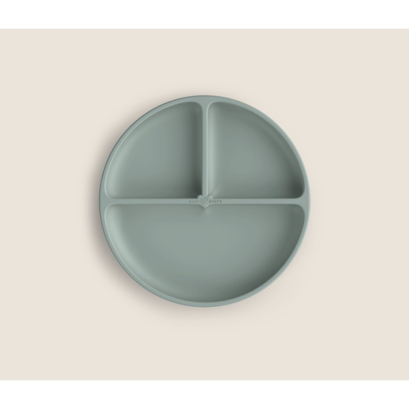 Kolme sektsiooniga laste silikoonist taldrik iminapaga, magic sea