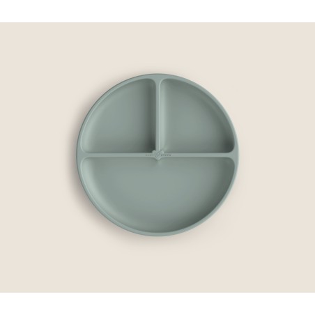 Kolme sektsiooniga laste silikoonist taldrik iminapaga, magic sea