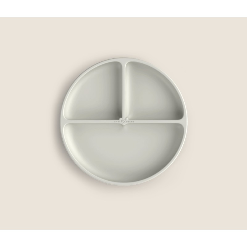 Kolme sektsiooniga laste silikoonist taldrik iminapaga, goose family