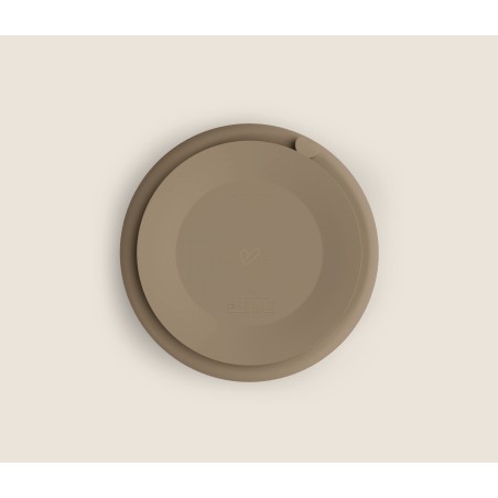 Kolme sektsiooniga laste silikoonist taldrik iminapaga, naturaalne