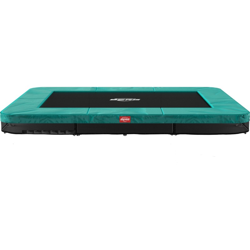 Batuut BERG Ultim Favorit InGround 280, roheline, ristkülikukujuline maasisene batuut