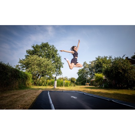 Batuut BERG Ultim Favorit InGround 280, roheline, ristkülikukujuline maasisene batuut