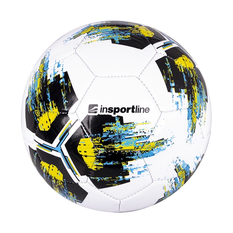 Jalgpallipall inSPORTline Bafour, suurus 4, valge värvilise trükiga