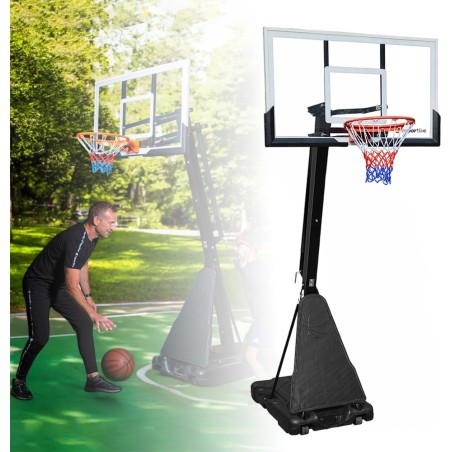 Korvpallirõngas koos alusega inSPORTline Dunkster III, reguleeritav 230–305 cm, dunkeerimiseks