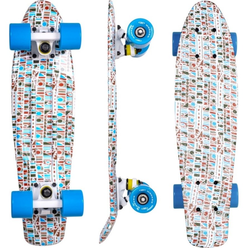 Penny Board WORKER Paterny C6, 22", musta ruudustikmustriga, 1,87 kg