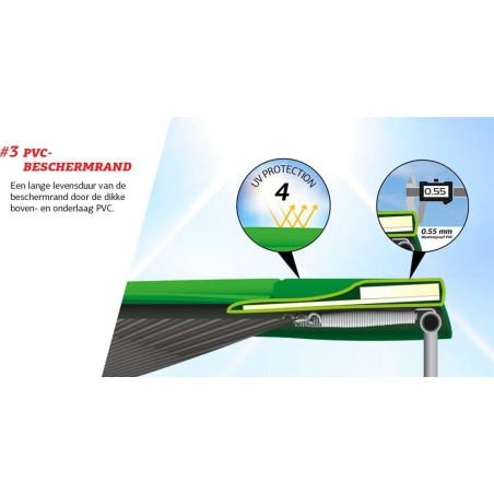 Batuut BERG Favorit InGround 330 Green, maasisesed, turvavõrguga Comfort