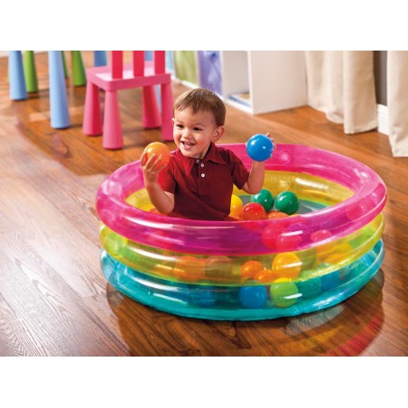 Täispuhutav mänguaed pallidega, INTEX, 86 x 25 cm, roosa/kollane/sinine