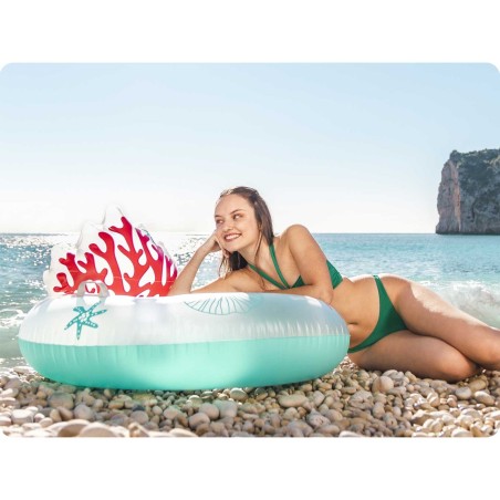 Ujumisrõngas seljatoega Coral Bliss, Bestway 43730, 113 x 107 cm