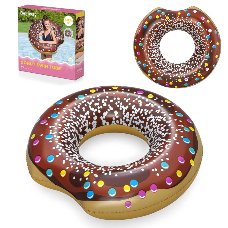 Täispuhutav ujumisrõngas Donut, pruun, 107 cm, Bestway