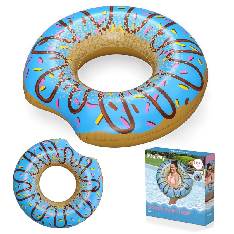 Täispuhutav ujumisrõngas Donut, sinine, 107 cm, Bestway