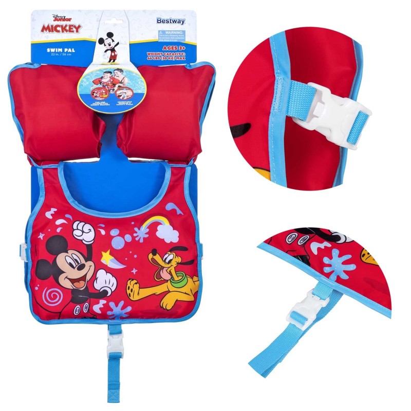 Laste ujumisvest Mickey Bestway 9101C, täispuhutav vest ja varrukad, 56 cm