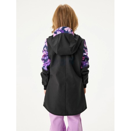 Laste softshell mantel fliisvoodriga Street, must / lilled