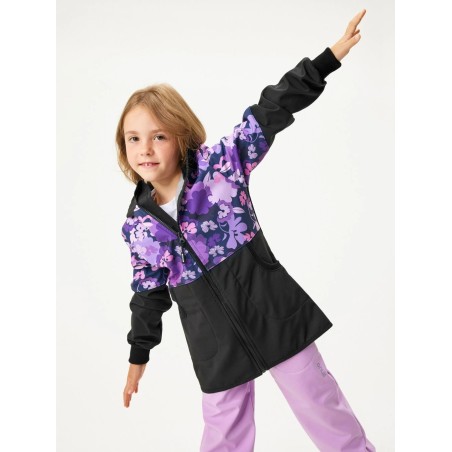 Laste softshell mantel fliisvoodriga Street, must / lilled