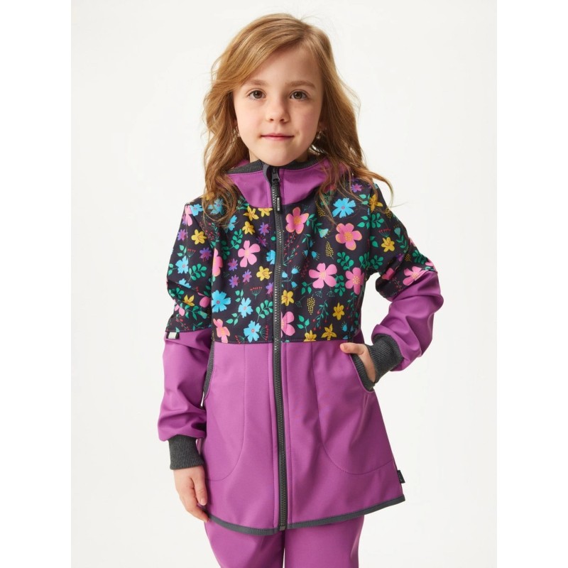 Laste softshell mantel fliisvoodriga Street, lilla / lilled