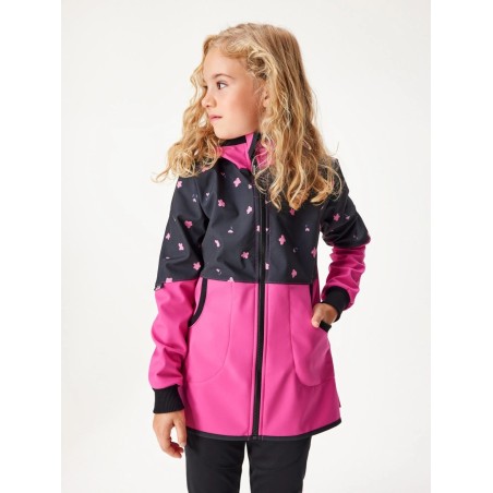 Laste softshell mantel fliisvoodriga Street, fuksia / lilled