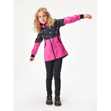 Laste softshell mantel fliisvoodriga Street, fuksia / lilled
