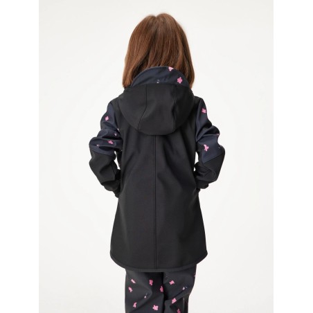 Laste softshell mantel fliisvoodriga Street, must / lilled