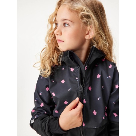Laste softshell mantel fliisvoodriga Street, must / lilled