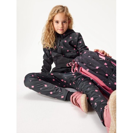 Laste softshell mantel fliisvoodriga Street, must / lilled