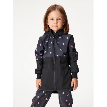 Laste softshell mantel fliisvoodriga Street, must / lilled