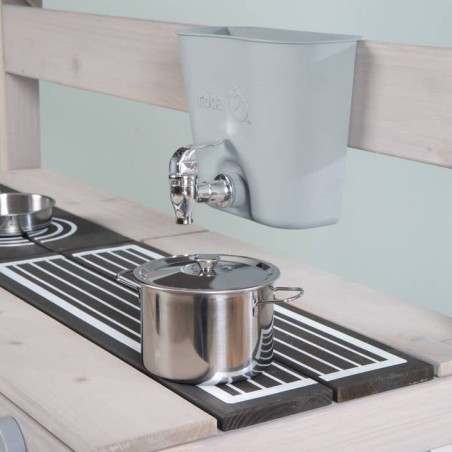 Välisseinaga mudaköök veekraaniga - FSC sertifitseeritud puit - hall laseriga töödeldud