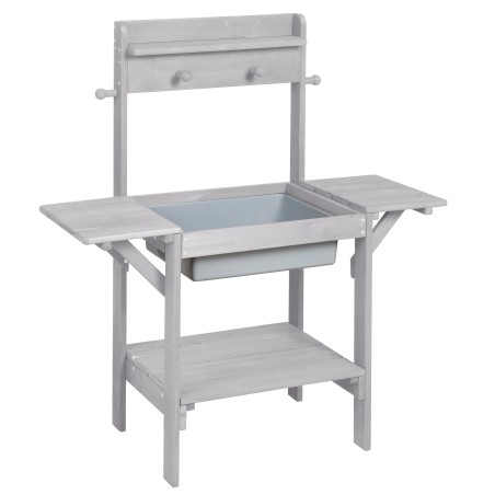 Mudaköök 'Midi' - laste aiaköök veele ja liivale, ilmastikukindel täispuit, hall