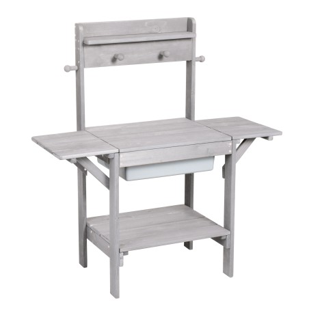 Mudaköök 'Midi' - laste aiaköök veele ja liivale, ilmastikukindel täispuit, hall