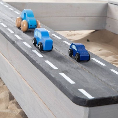 FSC-sertifitseeritud liivakast mänguköögiga - täispuit, hall