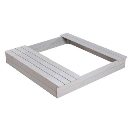 Liivakast 'Outdoor +' kahe mänguvanniga, ilmastikukindlast täispuidust liivakast, halliks peitsitud