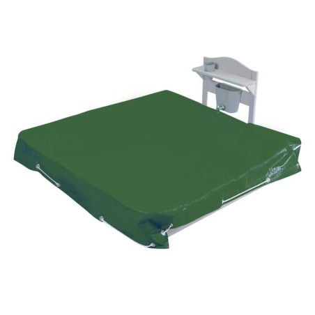 Puidust liivakast koos mudaköögi ja presendiga - ilmastikukindel - halli lakiga