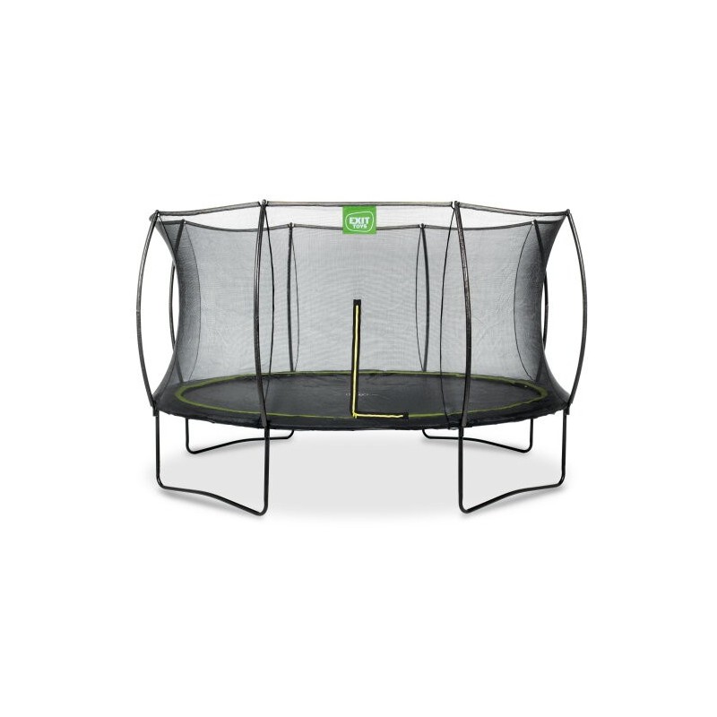 Batuut EXIT Silhouette, ümmargune, ø366 cm, must, ohutusvõrguga ja vedrukattega