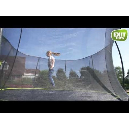 Batuut EXIT Silhouette, ümmargune, ø366 cm, must, ohutusvõrguga ja vedrukattega