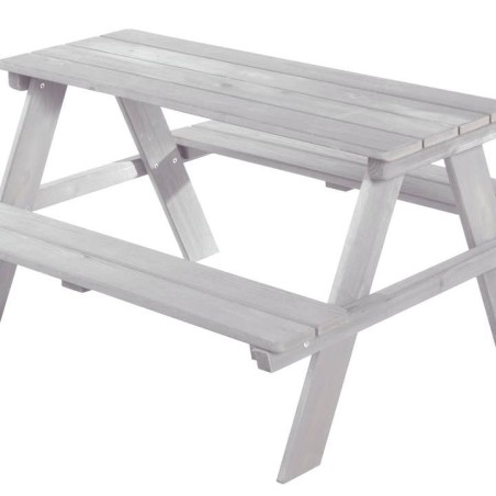 Laste õue piknikulaud pinkidega + ilmastikukindlad istmepadjad, hall