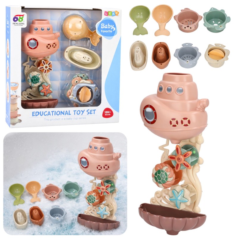 Vannimänguasi allveelaevad, veekomplekt iminappadega, 9 osa