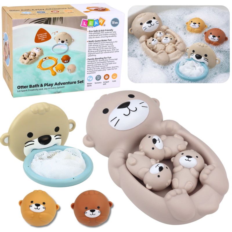 Vannimänguasjade komplekt Otter Family korvpall 7 tk.