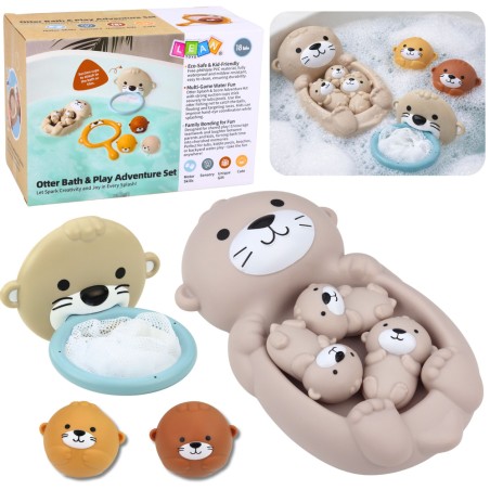 Vannimänguasjade komplekt Otter Family korvpall 7 tk.