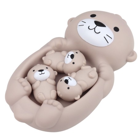 Vannimänguasjade komplekt Otter Family korvpall 7 tk.