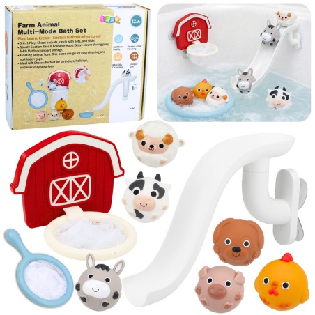 Vannimänguasi Lemmikloomad Farm Slide Basket Kurn 10 tk.