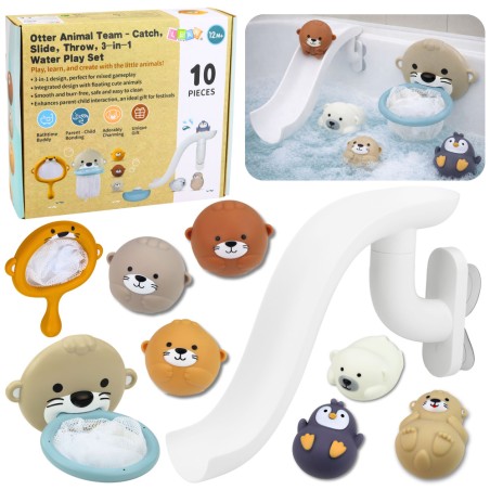 Vannimänguasjad Otter Animals Slide Basket kurn 10 tk.