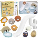 Vannimänguasjad, 10-osaline komplekt, liug, võrk ja loomad